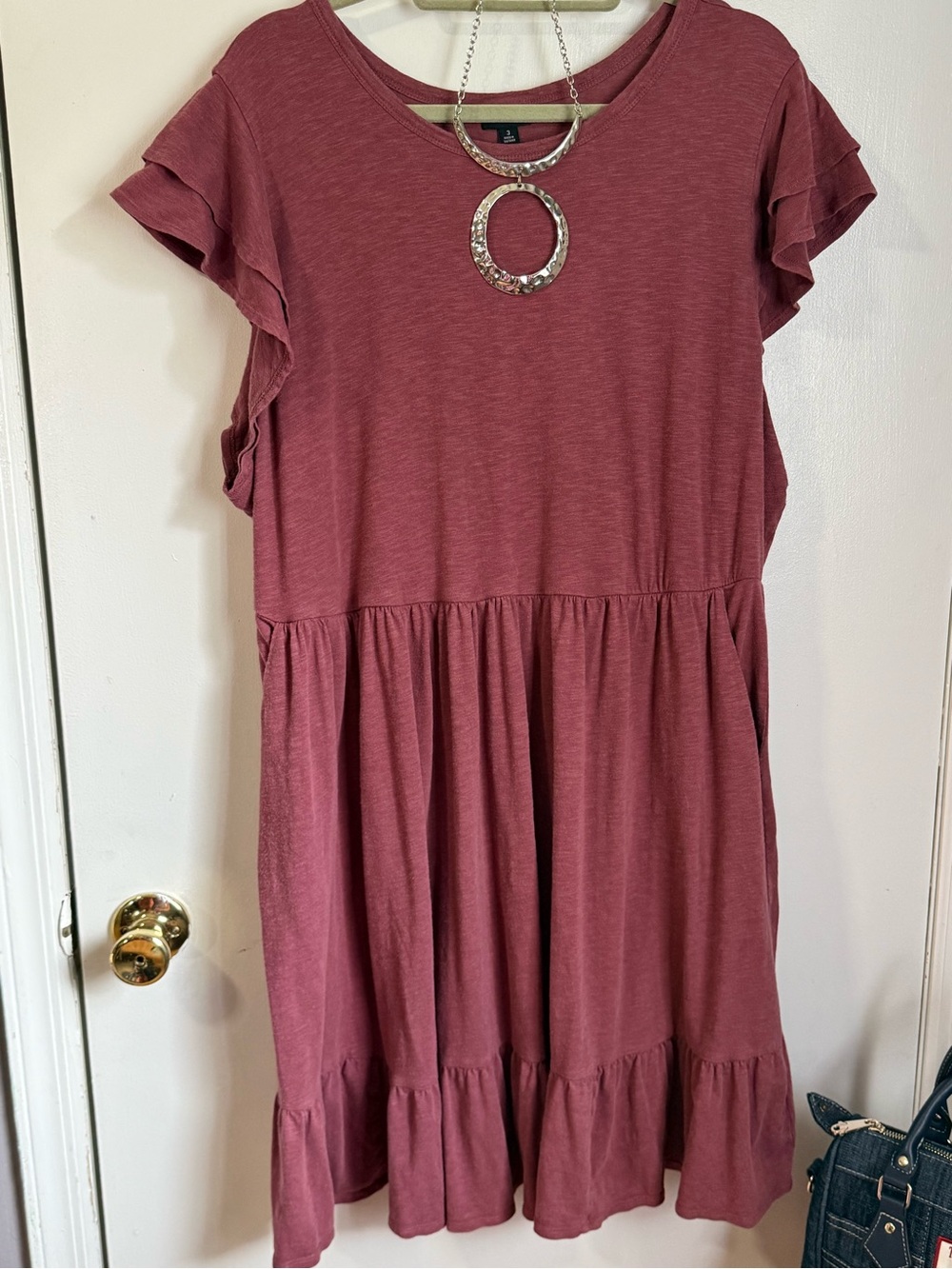 Torrid Dusty Rose Flutter Sleeve Tiered Knit Dress Size 3 3X